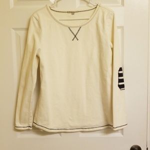 GAP cream sweater with elbow patches